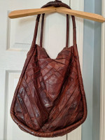 Leather Woven Boho Satchel by Lost & Found