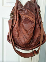 Leather Woven Boho Satchel by Lost & Found