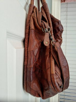 Leather Woven Boho Satchel by Lost & Found