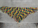 Multi-Colored Crochet Triangle Shawl/Wrap/Scarf - 28 x 50