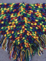 Multi-Colored Crochet Triangle Shawl/Wrap/Scarf - 28 x 50