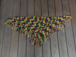 Multi-Colored Crochet Triangle Shawl/Wrap/Scarf - 28 x 50