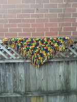 Multi-Colored Crochet Triangle Shawl/Wrap/Scarf - 28 x 50