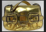 Gold Metallic Flap Fendi Purse