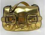 Gold Metallic Flap Fendi Purse