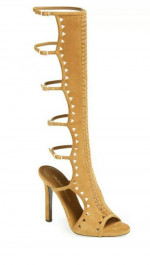 Tamara Mellon-Bad Girl High Tan Suede Gladiator Sandals size 7.5