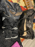 Adidas duffle bag, track pants size M and L , leather purse made in korea