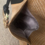 MICHAEL KORS Navy Leather/Beige Woven Handbag Tote