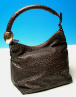 FOLLI FOLLIE DARK BROWN NATURAL RUBBER HANDBAG PURSE WOMENS TOTE