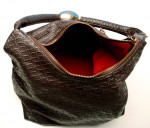 FOLLI FOLLIE DARK BROWN NATURAL RUBBER HANDBAG PURSE WOMENS TOTE