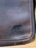 Kodiak Leather Buffalo Leather Briefcase in Dark Walnut