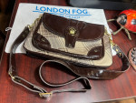 London Fog “Weather Or Not” Brown & Beige Crossbody Shoulder Bag Purse