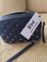 Black, Quilted, Studded Crossbody
