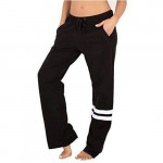 Black Boyfriend Lounge Pant Black White Stripe TALL Medium