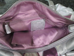 Coach Purple and Grey Nylon plus Silver Leather Trim Purst