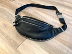 Studded Leather Belt Bag in Black