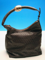 FOLLI FOLLIE BROWN NATURAL RUBBER HANDBAG PURSE WOMENS FASHION TOTE
