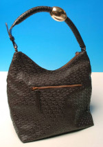 FOLLI FOLLIE BROWN NATURAL RUBBER HANDBAG PURSE WOMENS FASHION TOTE