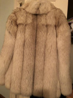 Lynx dyed Norwegian Fox fur coat