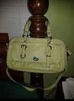 Coach, Green Leather Bag