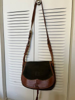 LOEWE Green Suede & Tan Leather Pocketbook REDUCED