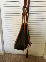 LOEWE Green Suede & Tan Leather Pocketbook REDUCED