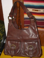 Banana Republic Somerset Triangle Bag Purse Dark Walnut