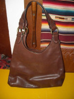 Banana Republic Somerset Triangle Bag Purse Dark Walnut