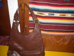 Banana Republic Somerset Triangle Bag Purse Dark Walnut