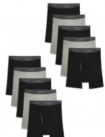 Fruit Of The Loom Men's CoolZone Fly Black and Gray Boxer Briefs 10 Pk