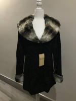 Terry Lewis faux 'Persian lamb' fur coat- NWT