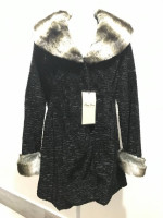 Terry Lewis faux 'Persian lamb' fur coat- NWT