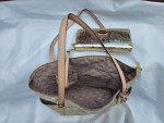 MICHAEL KORS GOLD METALLIC TOTE BAG WITH WALLET