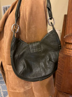123-ATT Guia's Olive Green Textured Leather Buckle Shoulder Handbag Italian Made