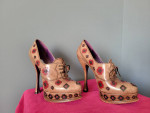 PRADA Leather Flower Applique Pumps