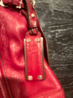 B Makowsky beautiful, red leather handbag