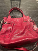 B Makowsky beautiful, red leather handbag