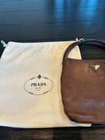 Prada small brown leather handbag