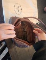 Prada small brown leather handbag