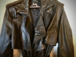 LEATHER, VINTAGE WALDEN DOUBLE BREASTED TRENCH COAT 46R - (REDUCED!)