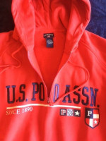 US POLO ASSN. 1890 - NEVER WORN-VNTG. PULLOVER HOODIE RED - (REDUCED!)