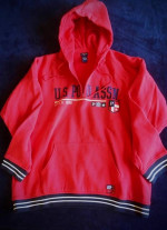 US POLO ASSN. 1890 - NEVER WORN-VNTG. PULLOVER HOODIE RED - (REDUCED!)