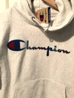 New! Champion Light grey reverse weave Hoodie Loose Large