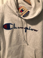 New! Champion Light grey reverse weave Hoodie Loose Large