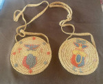 2 Vintage 1940’s Crossbody Straw Bags RARE