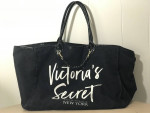 Victoria's Secret Black Canvas Tote Weekender Fifth Avenue New York