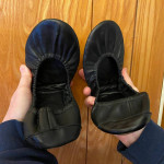 Women's GAP Folding / Travel Ballet Flats ♦ Black Leather - NICE!