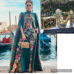 DOLCE GABBANA Runway Plexiglass Black Gold Floral Crystals Box purse