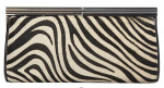 Trina Turk Clutch Handbag  LEATHER CALF HAIR * NEW * Black White Zebra