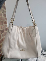 Coach Edie leather beige handbag
